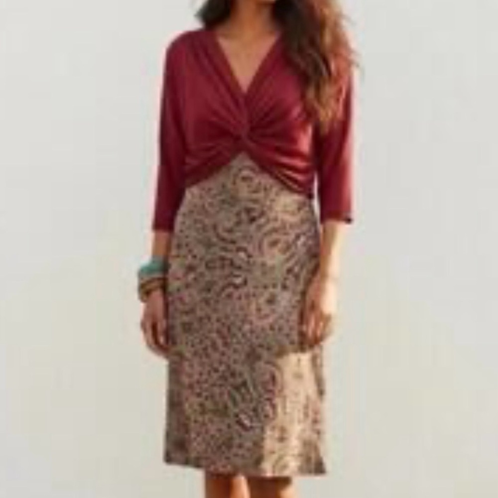 Title Nine Twist Waist Knit Midi Dress Stretch Athleisure